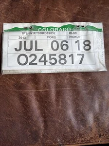 Colorado Temporary 2018 matrícula vintage Temp Tag # 0245817 camioneta Ford - Imagen 1 de 4