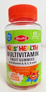 Minavit Kids Multivitamin Fruit Gummies Vitamins A,B,C,D & E Orange Flavour - Picture 1 of 3