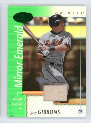 JAY GIBBONS 2002 LEAF CERTIFIED MIRROR EMERALD 4/5 BALTIMORE ORIOLES W/GU BAT - Image 1 of 2