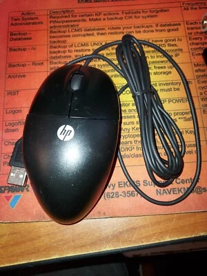 HP OPTICAL 3-BUTTON USB MOUSE M/N M-U0031-O, P/N: 590509-002, SPARES: 537749-001 - Image 1 of 2