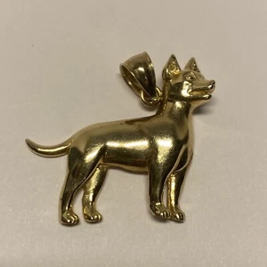 14K Yellow Gold Dog Pendant, Dog Pendant, 3.7 Grams, Dog Charm - Picture 1 of 6