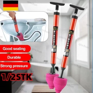 1/2x Toilettenkolben zum schnellen Entstopfen der Toilette für verstopfte Rohre - Bild 1 von 15