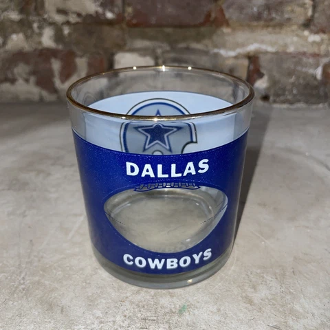 1970s Houze Art Dallas Cowboys see thru Football Helmet Glass tumbler vintage Cover
