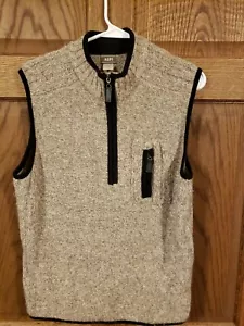 Maglione UOMO GILET MARRONE 1/4 ZIP PULLOVER MISTO LANA ZIP TASCA M FINTO COLLO - Foto 1 di 6
