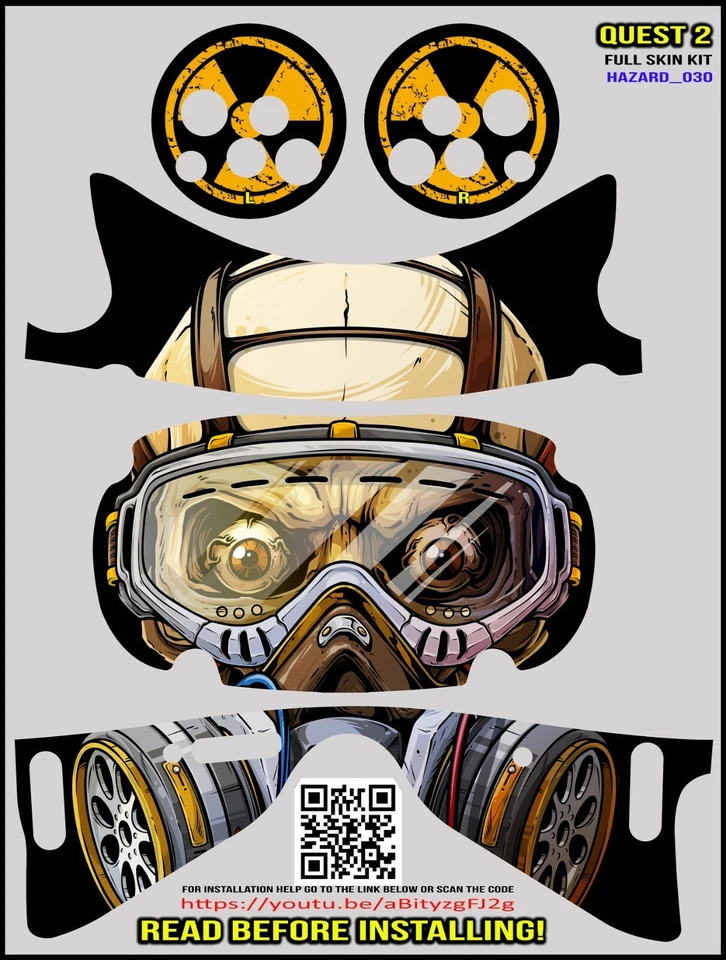 GAMERWRAPS Hazard_030 full wrap Skin kit that fits the Oculus Quest 2 with controller skins