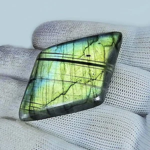 91 Cts. Labradorite Cabochon Natural Quality Loose Gemstone 56x31x07 mm AB07-49 - Picture 1 of 4