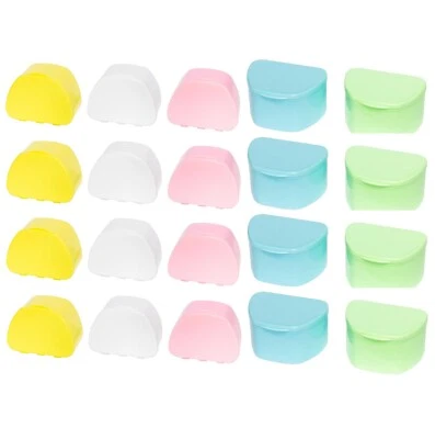 Paquete de 20 fundas para dentaduras postizas para retenedor, protector dental para dientes contenedor soporte baño Foto 1 de 4
