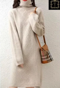 Winter Gestrickte Damen Kleider Kaschmir Pullover 100% Merino Wolle NEU XL - Bild 1 von 3