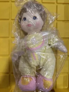 Vintage Mattel 1985 My Child Doll Blonde Hair Pig Tails Blue Eyes 15" Baby - Picture 1 of 14
