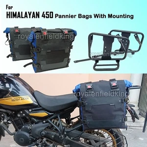 Fit For Royal Enfield New Himalayan 450 "Canvas Pannier Bags & Mounting D2" - Imagen 1 de 13