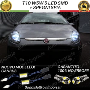 COPPIA LUCI POSIZIONE LED PER FIAT PUNTO EVO T10 W5W + SPEGNI SPIA 100% NO ERROR - Foto 1 di 4
