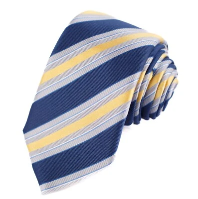 Corbata para hombre Countess Mara Repp azul amarillo plata 60”x 3,5” ¡Guau! Foto 1 de 4