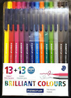 26 STAEDTLER Triplus FIBRE Pens: 13x 1mm + 13x Fineliner 0.3mm Brilliant Colours
