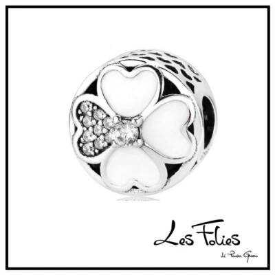 Charm Quadrifoglio petalo strass in argento 925 - Les Folies - Immagine 1 di 4