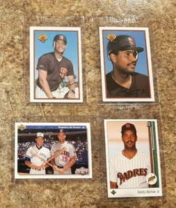 (4) Sandy & Roberto Alomar 1989 Bowman Upper Deck Rookie card RC 1992 Padres - Picture 1 of 7