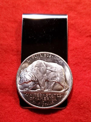 1925 Grizzly Bear California State Emblem Half Dollar Coin Money Clip + Gift Box - Image 1 of 4