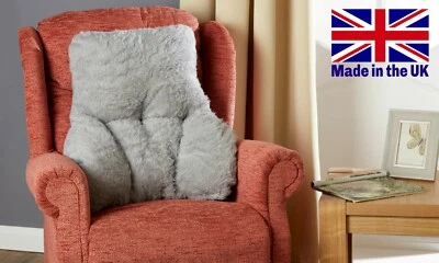 THE DUVET & PILLOW COMPANY GRAUES RÜCKEN- & LUMBALSTÜTZKISSEN - Yorkshire Kunstlamm - HERGESTELLT IN UK