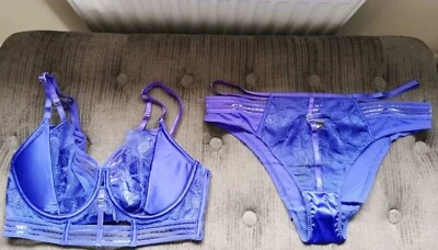 Conjunto de sujetador Ann Summers The Forgiving Longline 34C sujetador y bragas brasileñas talla 10 Foto 1 de 4