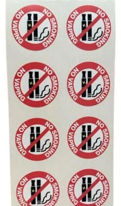 NO Smoking NO Vaping 8 - 2" Fabric Decal Sticker for Wall Mirror Auto - Picture 1 of 1