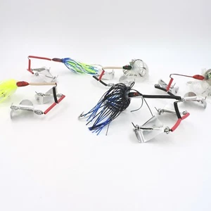 Lures Pro customized bass jig with Double Mega Hooks Hand- Made Big Spinners - Picture 1 of 12