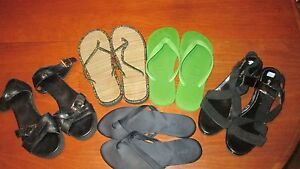 LOT de sandales à rabat pour femmes chaussures taille 9 Miz Mooz J.Crew Havaianas robe grange
