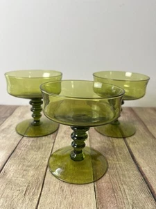 Juego De 3 Sherbet Alto/Champagne) Vintage Richmond Verde (Aguacate) Por Colonia - Imagen 1 de 4