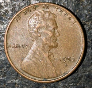 1952-S 1c Wheat Cent Grease Filled Doubling Struck Through Grease - Picture 1 of 16