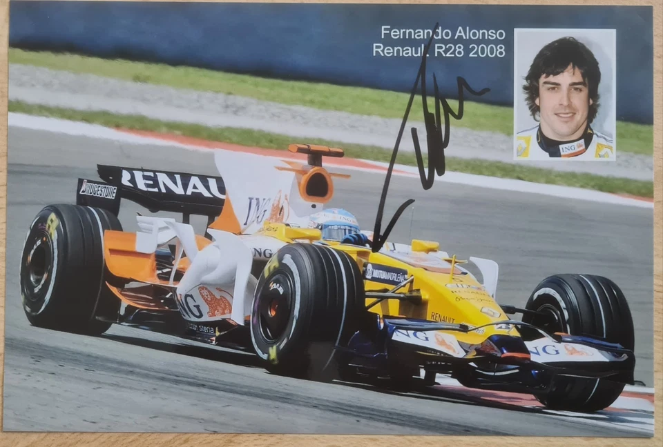 Fernando Alonso Renault 2008 original signiert Autogramm Foto  - Bild 1 von 1