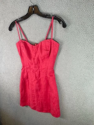 Reformation Dress Women's Size 0 Pink Linen Blend Mini Versatile Casual Summer - Imagem 1 de 4