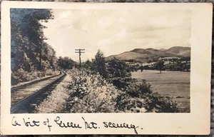 1908 RPPC Photograph Black & White Green Mountain Scenery Antique Original - Picture 1 of 2