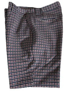 Vtg 70s Haggar Double Knit Slacks Houndstooth Plaid Flare Trouser Pant W34”xL29" - Picture 1 of 7