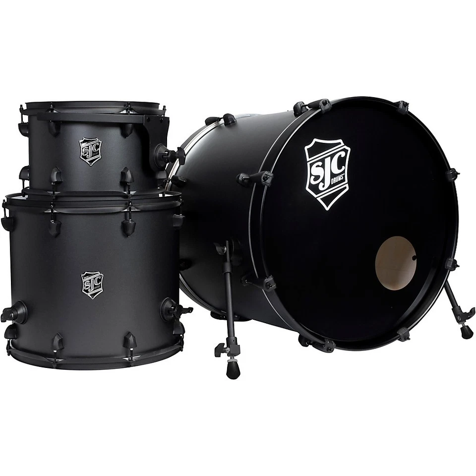 SJC Drums PFK322FBGGW 3 Piece Drum Kit Galaxy Grey with Black Hardware