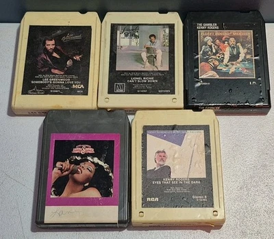 Vintage Lot Of 5 8 Track Tapes - Donna Summer, Lionel Richie, Kenny Rogers, ETC. Foto 1 de 4