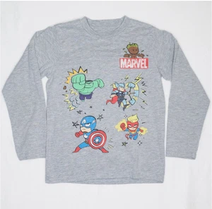 Marvel~ NEW♈Boy's LS Size L Groot Hulk Thor Captain America Cpt~Gray - Picture 1 of 4