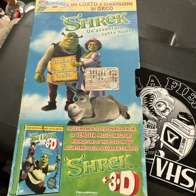 Shrek Un’avventura Tutta Nuova Italian Shrek VHS PAL No Label Sticker Rare - Image 1 of 3