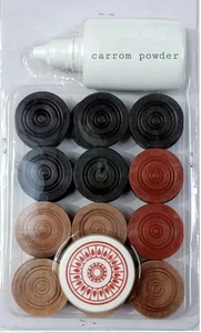 Premium Quality Wooden Carrom Board Coins 24 pc 1 Striker And Powder FREE SHIP - Picture 1 of 12
