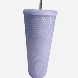 Starbucks Studded Tumbler Cup 24oz Matte Lilac Purple Cold Cup with Straw - Bild 1 von 11