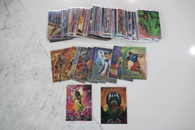 1993 Marvel Masterpieces Complete Base and Insert X-Men 2099 Etch Set w Promo - Image 1 of 4