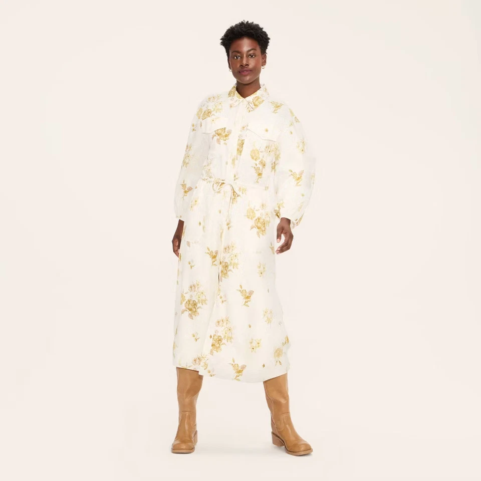 Women's Floral Long Sleeve Utility Midi Shirt Dress - Woolrich - Image 1 of 1