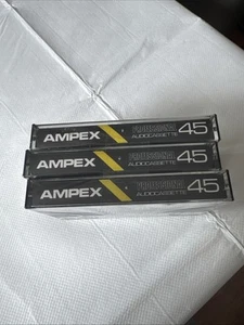 3 X AMPEX PROFESSIONAL SERIES C-45 NOWA I ZAPIECZĘTOWANA PUSTA KASETA AUDIO - Zdjęcie 1 z 4