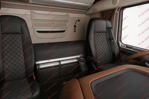 2x Coprisedile Nero Camion 1+1 Ecopelle Imbottita Lusso per DAF XF 106 2015-2021 - Imagen 1 de 5