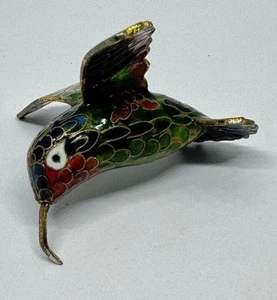 Cloisonné Hummingbird Enameled Metal - Picture 1 of 11