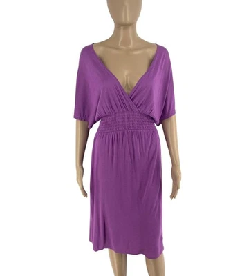 GAS Women Purple Deep V-Neck Dress Size XL - Image 1 of 4