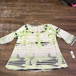 Nueva Camiseta Calvin Klein Performance Talla 3X Verde Negro Rayas Secado Rápido - Imagen 1 de 9