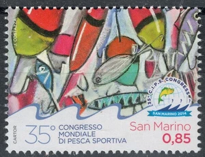 SAN MARINO 2014 Congresso mondiale di pesca sportiva MNH** - Foto 1 di 1