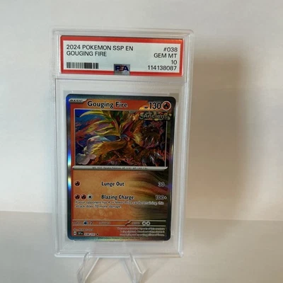 2024 POKEMON SSP EN #38 GOUGING FIRE PSA 10 SURGING SPARKS POP 10 - Image 1 of 2