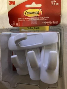 Designer Hooks, White, Large, 4-Pk. See Description - Picture 1 of 2