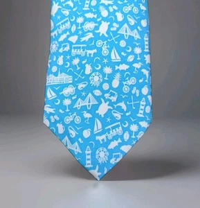 NEW Vineyard Vines South Carolina Silk Blue Neck Tie USA Made Turtle Horse New - Picture 1 of 5