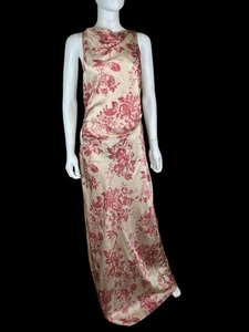 Reformation Anaiis rosa Blumen Seide Maxikleid Kamee Rosenmuster Größe 12 - Bild 1 von 5