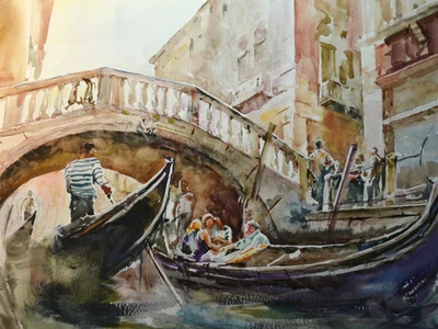 Original Venice, Italy Landscape Painting by Jay Jack Jung (b. 1955) Signed, COA - image 1 of 3